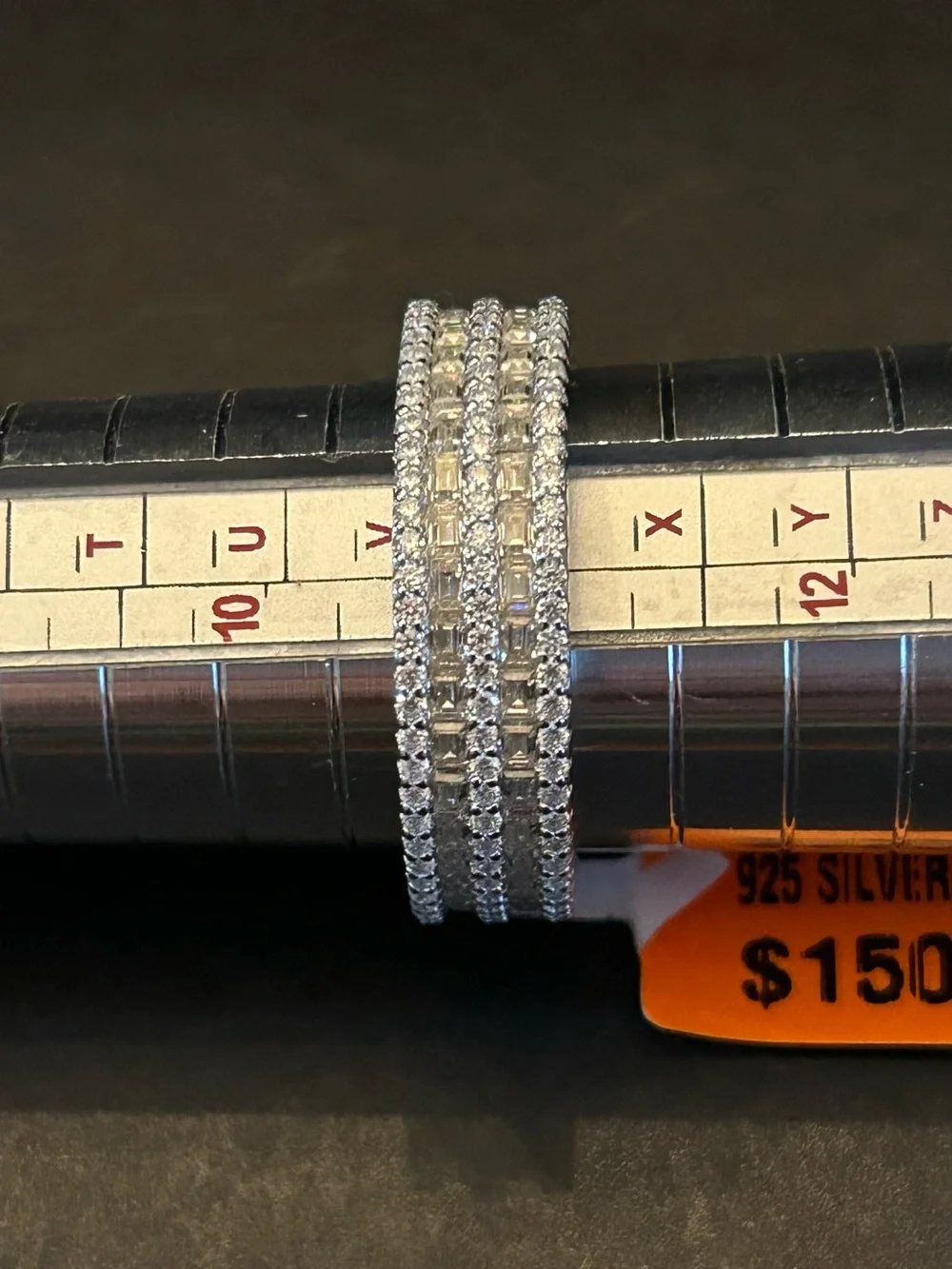 Radiant 3.90CTW Baguette & Round Genuine Moissanite 💎 Eternity Band 925 SSILVER